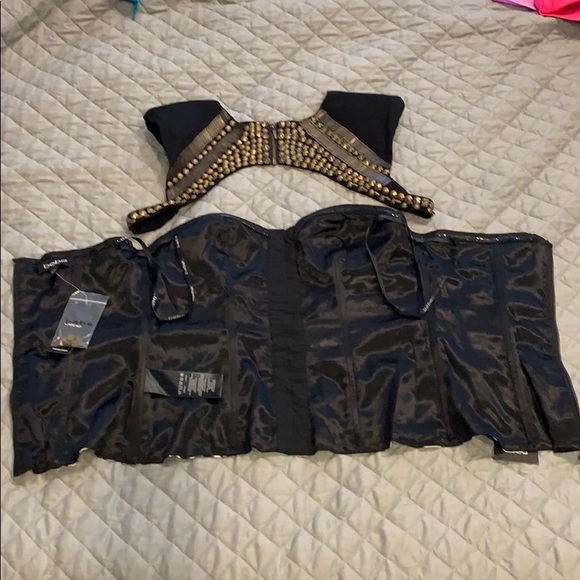 Bebe Sexy Studded Shoulder 2N1 Bustier - Picture 4 of 8